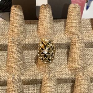Gold and Black Starburst Ring